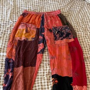 Patchwork Boho Drawstring Pants